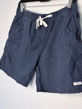 Men's Navy Blue Arvust Shorts with White Drawstring